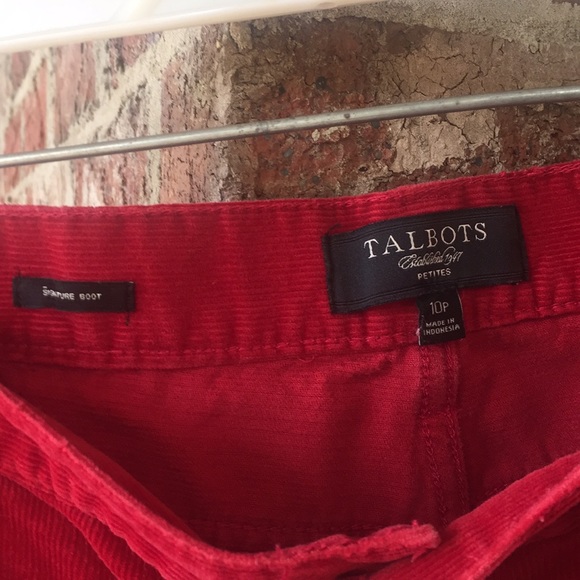 Talbots Red corduroy petite pants - Picture 2 of 3